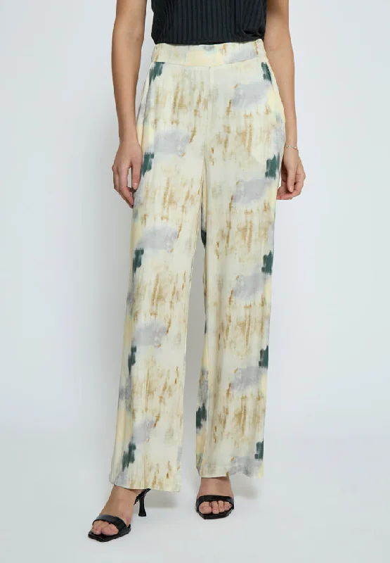 PCThilde Pants - Safari Sand Print