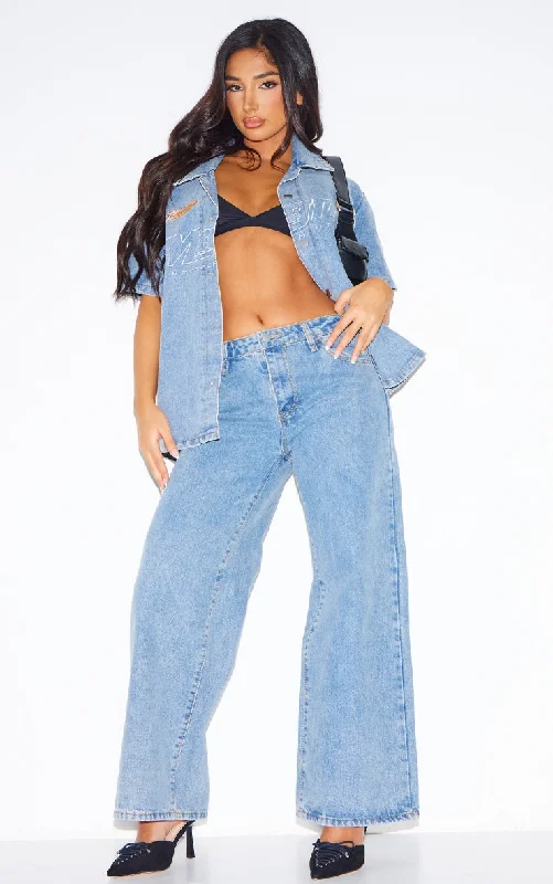 Petite Blue Straight Leg Jeans