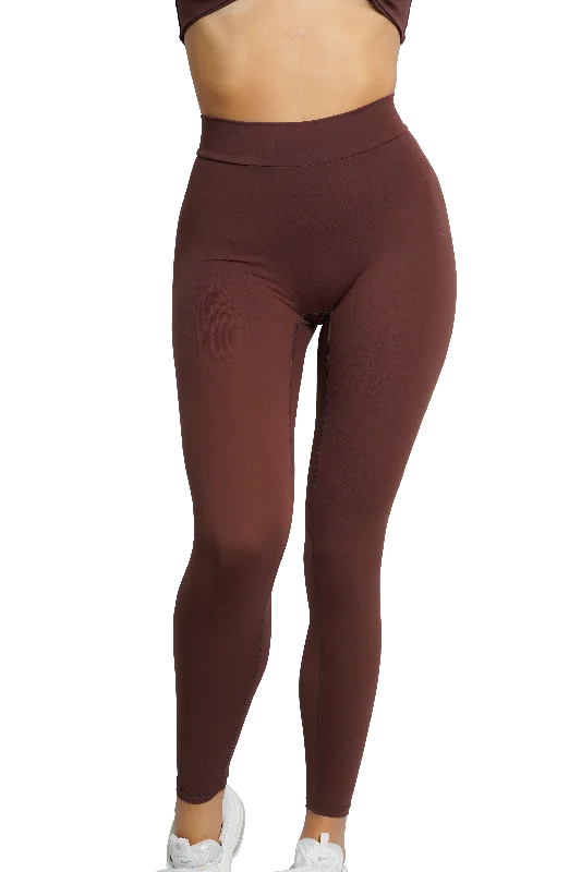 SCULPT V-BACK LEGGINGS - BROWN