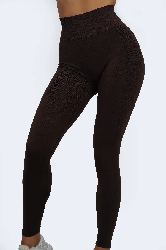 ULTRA SEAMLESS SCRUNCH LEGGINGS - DARK BROWN