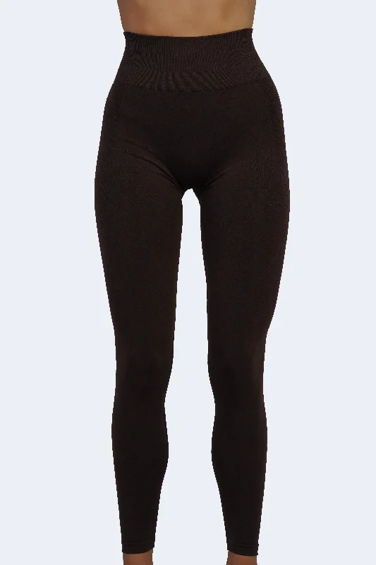 ULTRA SEAMLESS SCRUNCH LEGGINGS - DARK BROWN