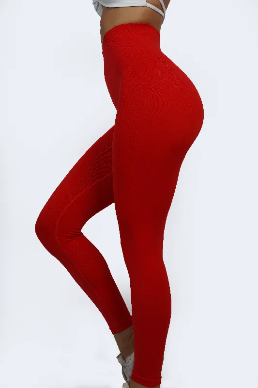 ULTRA SEAMLESS SCRUNCH LEGGINGS - RED