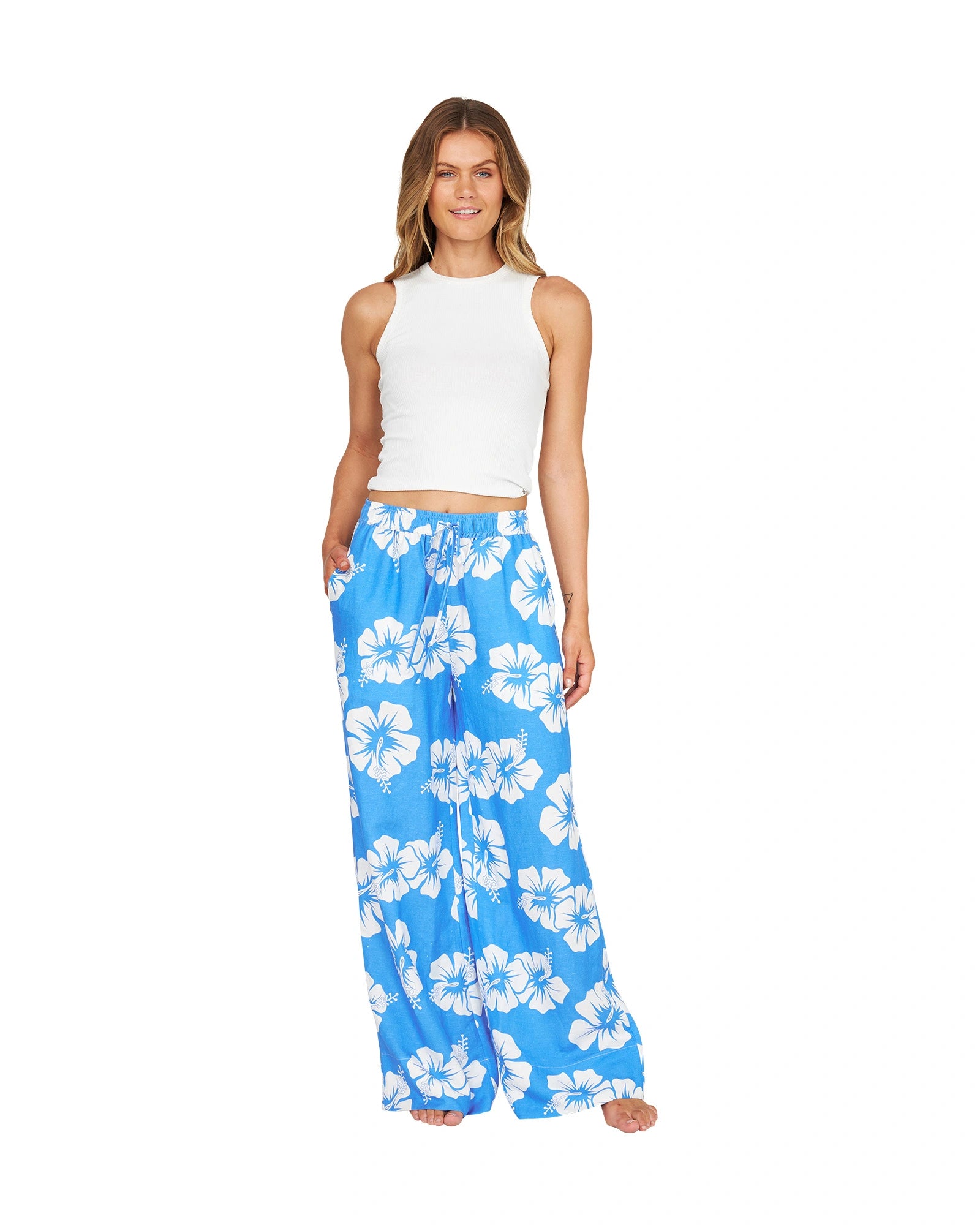 Womens - Beach Pant - OG Paradise - Hibiscus Bold Blue