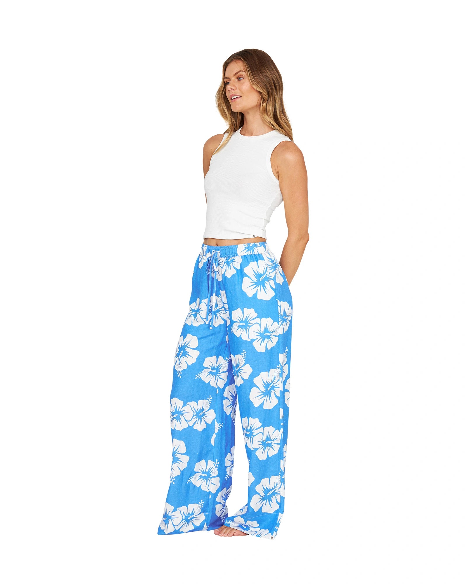 Womens - Beach Pant - OG Paradise - Hibiscus Bold Blue