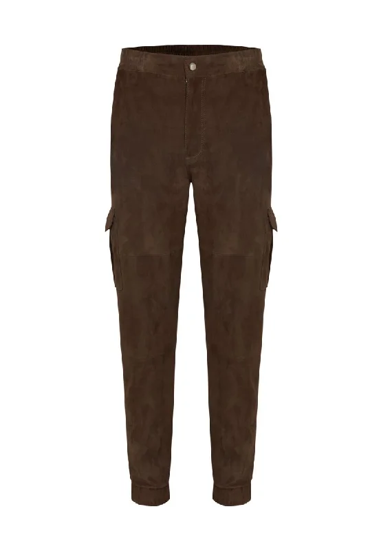 Hailey Suede Leather Cargo Pants