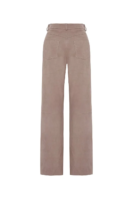 Helene Wide-Leg Nubuck Leather Trousers