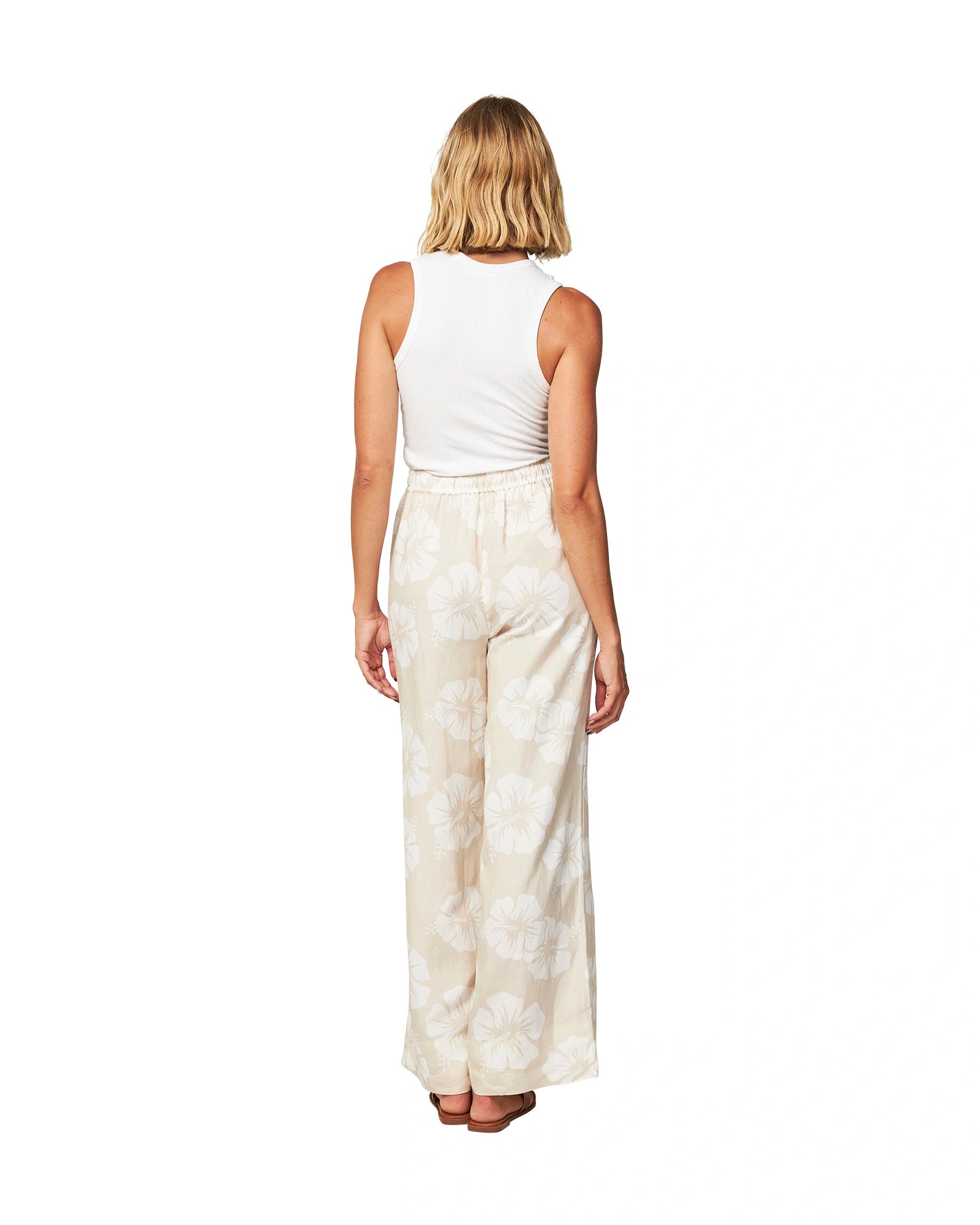 Womens - Pant - Wide Leg Beach Pant - OG Paradise - Hibiscus Natural