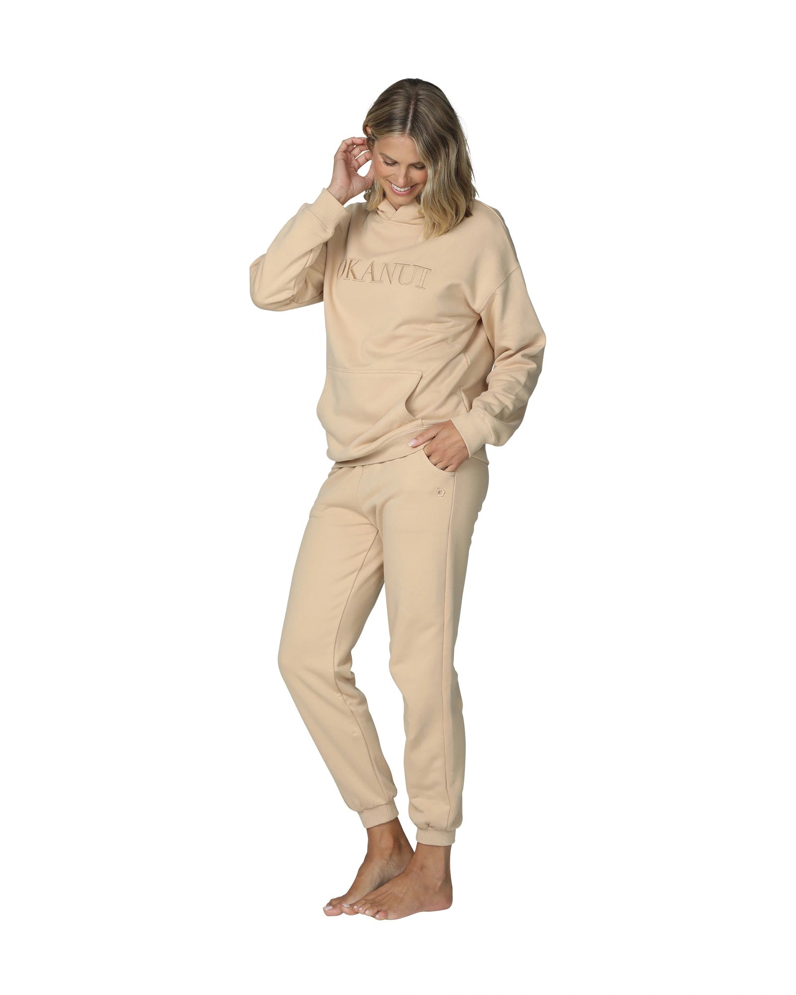 Womens - Track Pant - Logo Trackie - Natural