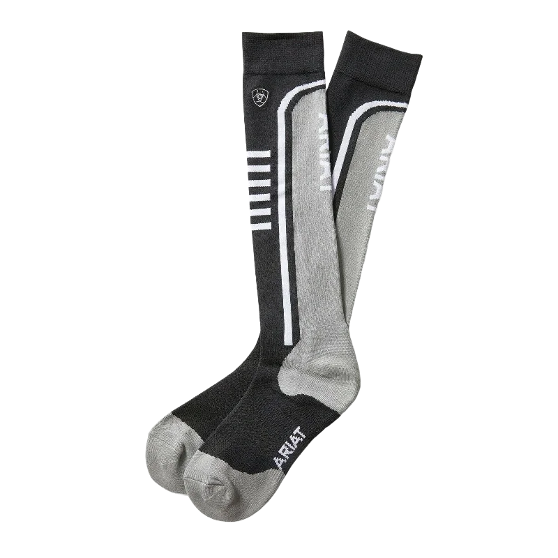 Ariat Ladies Black/Sleet AriatTEK Slimline Performance Socks 10033428