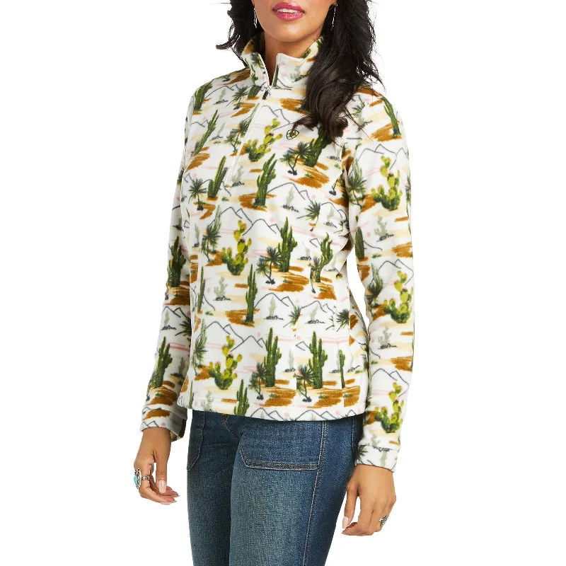 Ariat Ladies Printed Fleece Cactus Scenery 1/4 Zip Sweatshirt 10037565