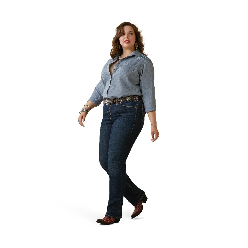 Ariat® Ladies R.E.A.L Billie Jean Embroidered Chambray Shirt 10043451