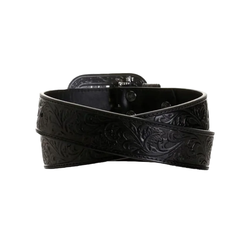 Ariat® Ladies Rhinestone Filigree Tooled Black Leather Belt A10006901