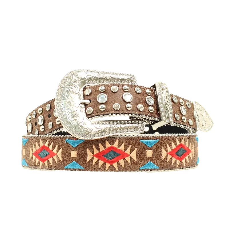 Blazin Roxx Ladies Aztec Embroidered Brown Belt N3519802