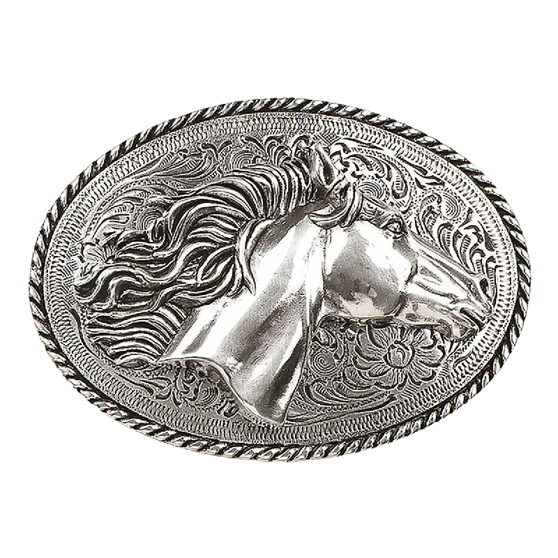 Blazin Roxx Ladies Silver Horse Head Belt Buckle 37012