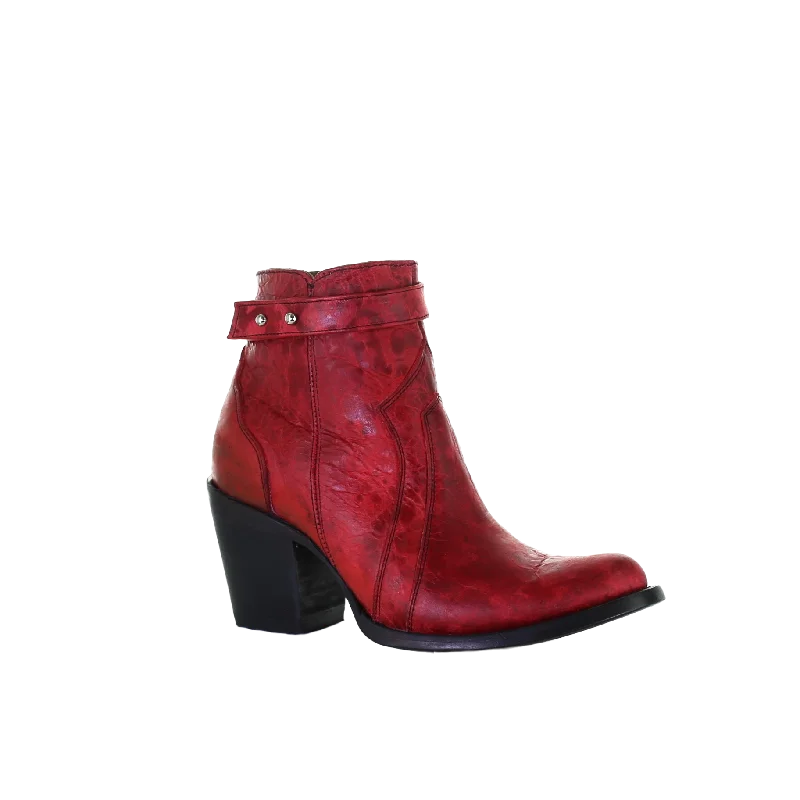 Circle G by Corral Ladies Red Zipper Ankle Boots L5699