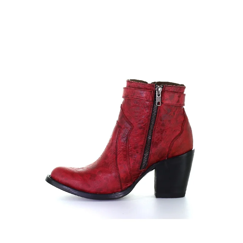 Circle G by Corral Ladies Red Zipper Ankle Boots L5699