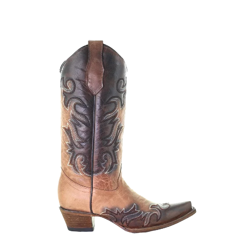 Circle G by Corral Ladies Shedron & Chocolate Embroidered Boots L5665