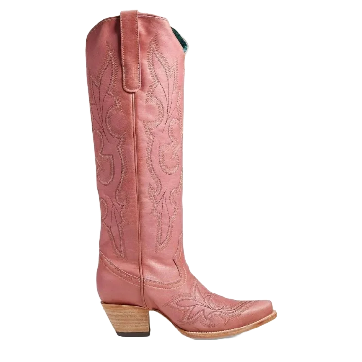 Corral Ladies Pink Tall Top Snip Toe Zip-Up Boots A4434