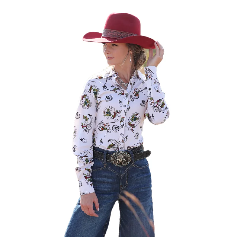 Cruel Denim® Ladies Cream Western Button Down Shirt CTW7417001