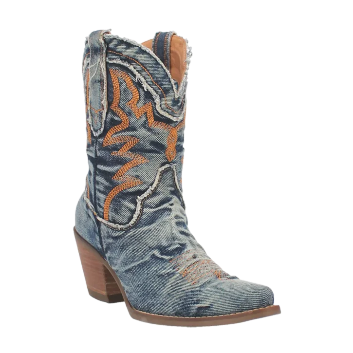 Dingo Ladies Y'all Need Dolly Blue Jean Western Booties DI950-BL