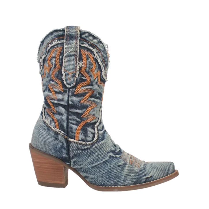 Dingo Ladies Y'all Need Dolly Blue Jean Western Booties DI950-BL