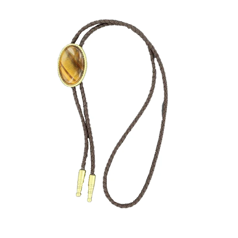 Double S Tiger Eye  Bolo Tie 22840