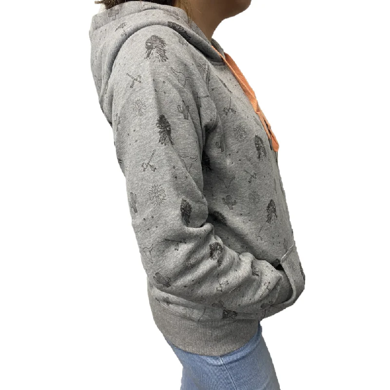 Hooey® Ladies Plains Southwestern Patterned Grey Hoodie HH1198GY