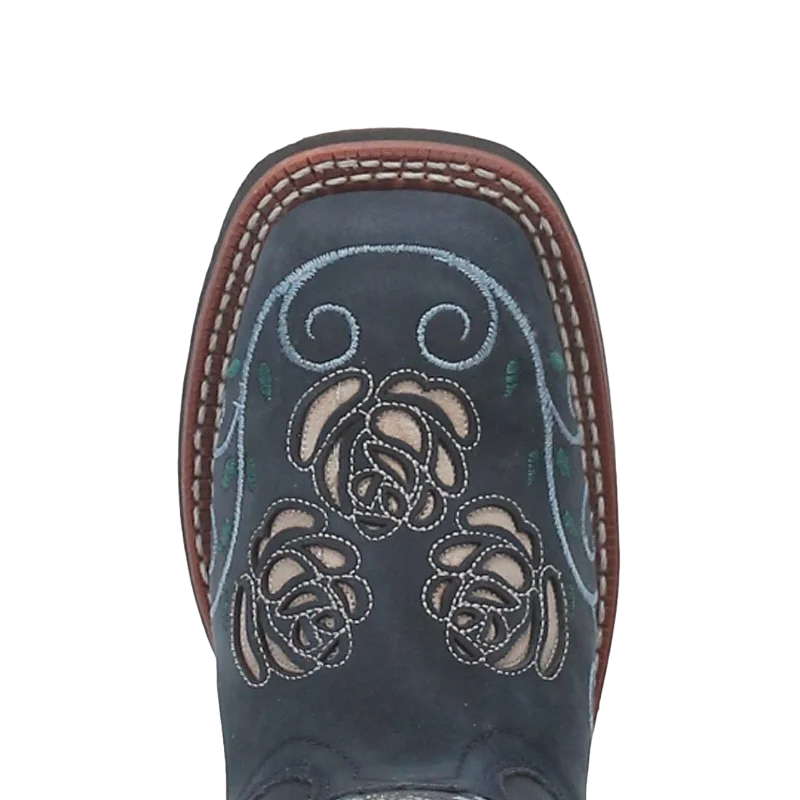 Laredo® Ladies Navy Willow Floral Square Toe Pull On Western Boots 5885