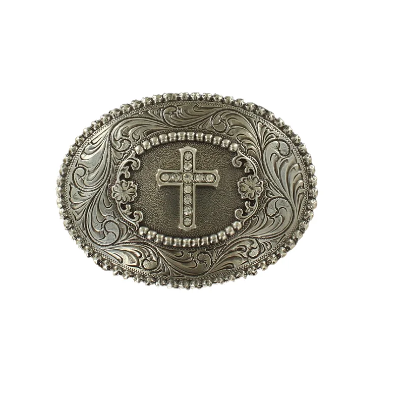 Nocona Womens Silver Cross  Belt Buckle 3756842C