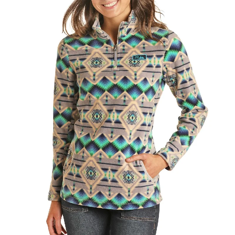 Powder River Outfitters Ladies Aztec Quarter Zip Pullover 51-1038-05