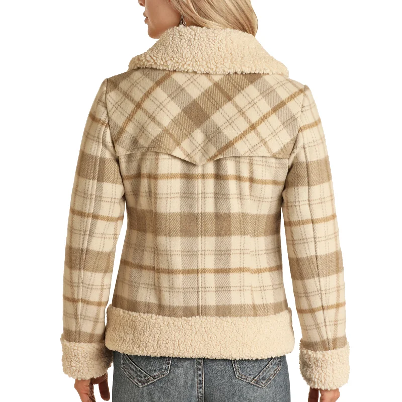 Powder River Outfitters® Ladies Natural Wool Plaid Coat PRWO92RZYU-12