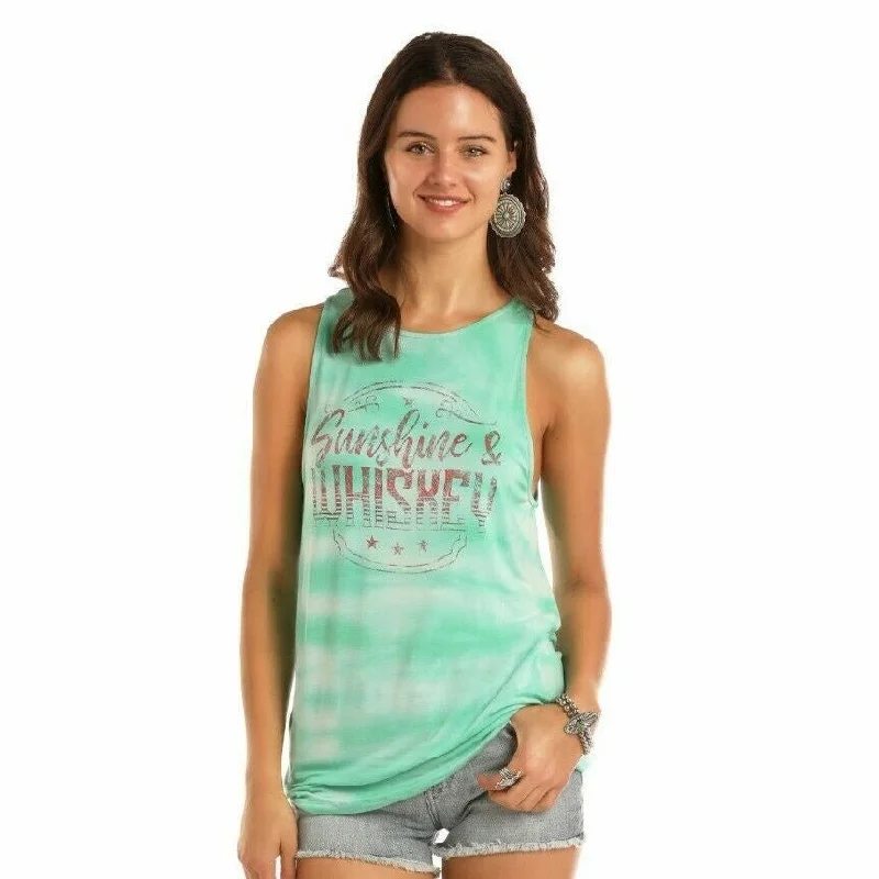 Rock & Roll Cowgirl Ladies Sunshine & Whiskey Tie Dye Tanks 49-1639