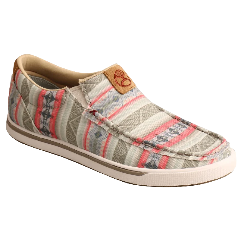 Twisted X Ladies Hooey Loper Pink Aztec Slip-On Shoes WHYC021