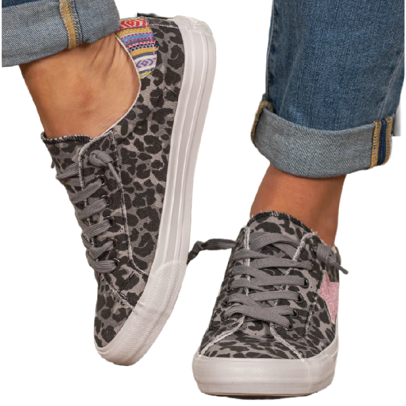 Very G Ladies Cosmic Grey Leopard Print Casual Shoes VGSP0126-032