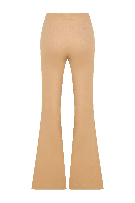 Avrell Cotton Flared Trousers in Golden Straw