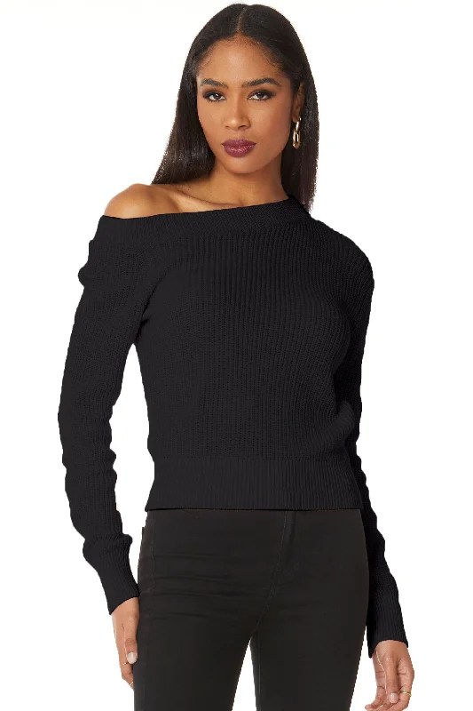 Bobi Asymmetrical Off Shoulder Sweater