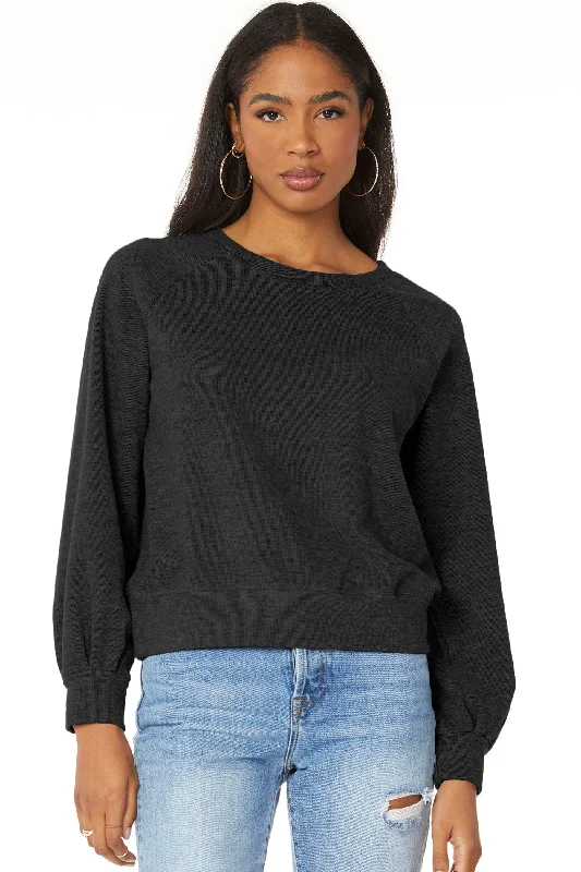 Bobi Pleat Sleeve Crewneck