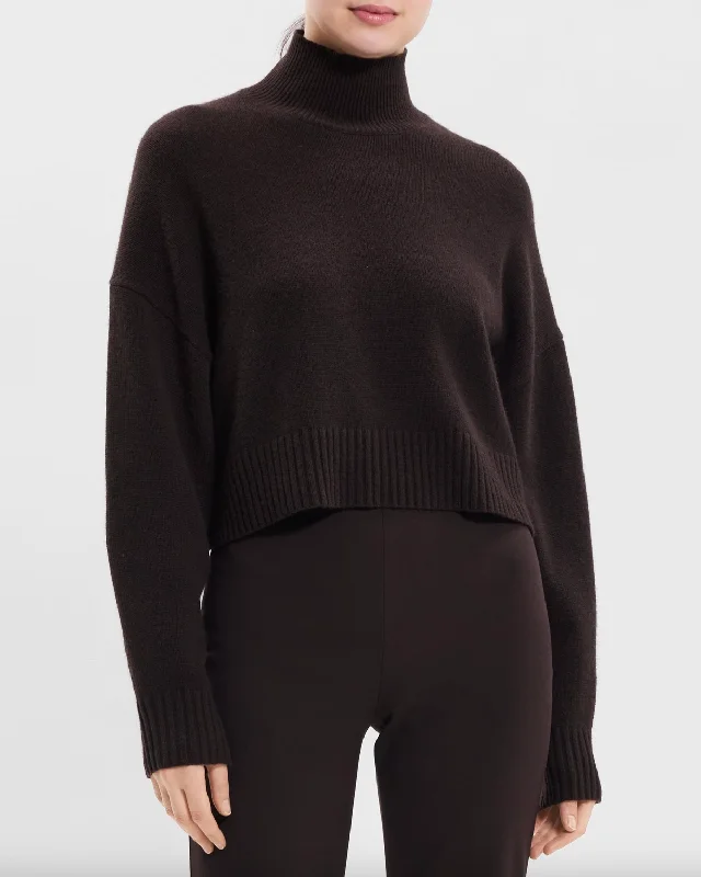 Cashmere Cropped Turtleneck - Mink