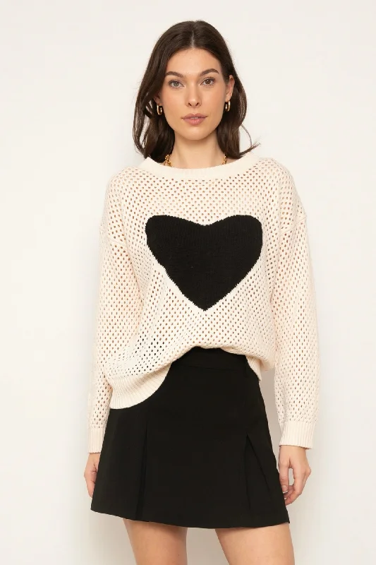 CPW Dove Open Stitch Heart Sweater