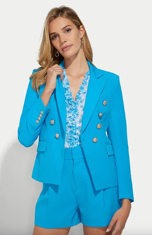 Delilah Crepe Blazer - Amalfi Blue