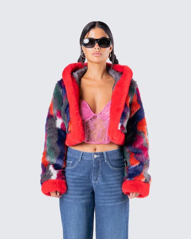 Elias Abstract Fur Jacket