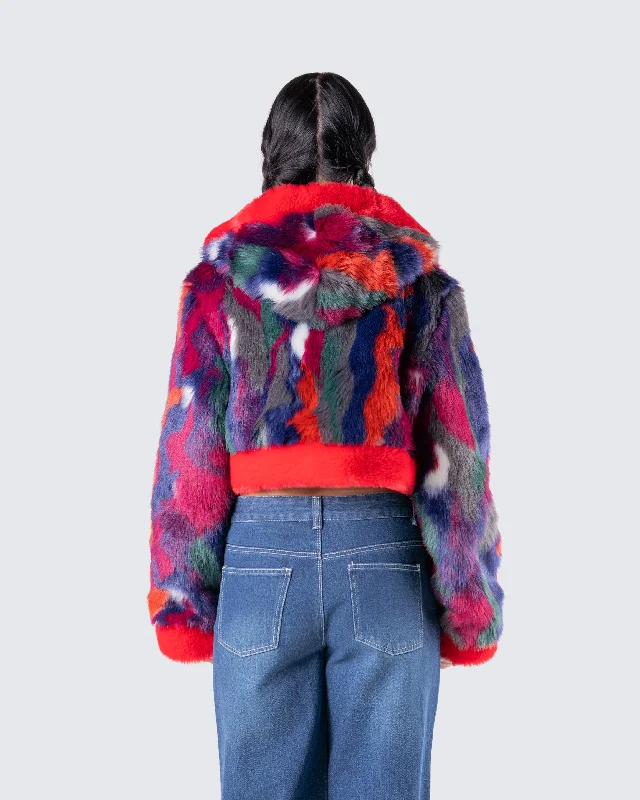 Elias Abstract Fur Jacket