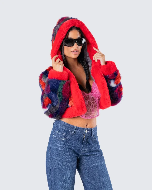 Elias Abstract Fur Jacket