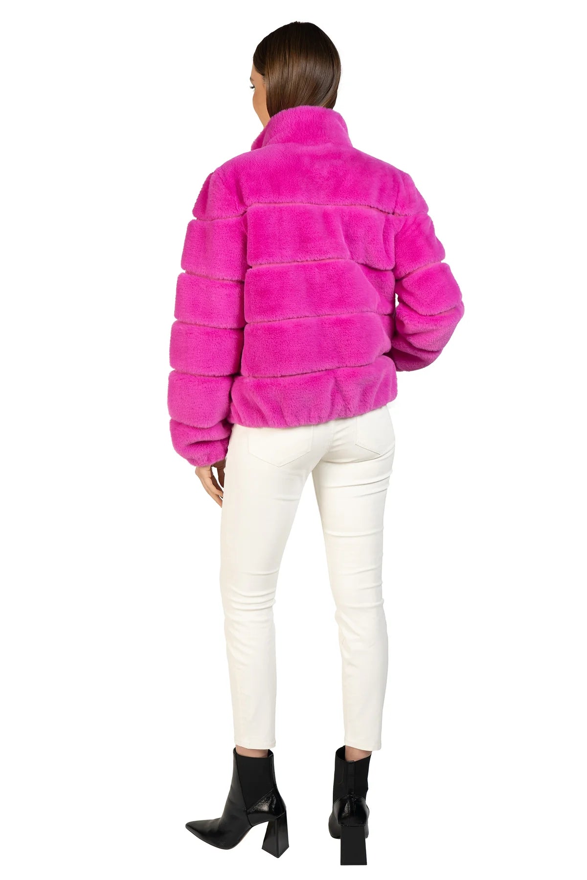 Faux Fur Jacket - Hot Pink