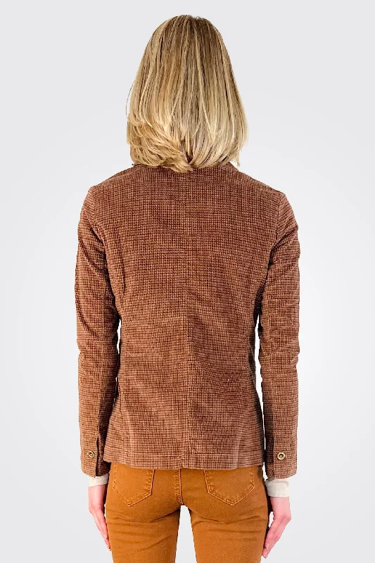 Helena Velvet Pattern Blazer - Hazelnut