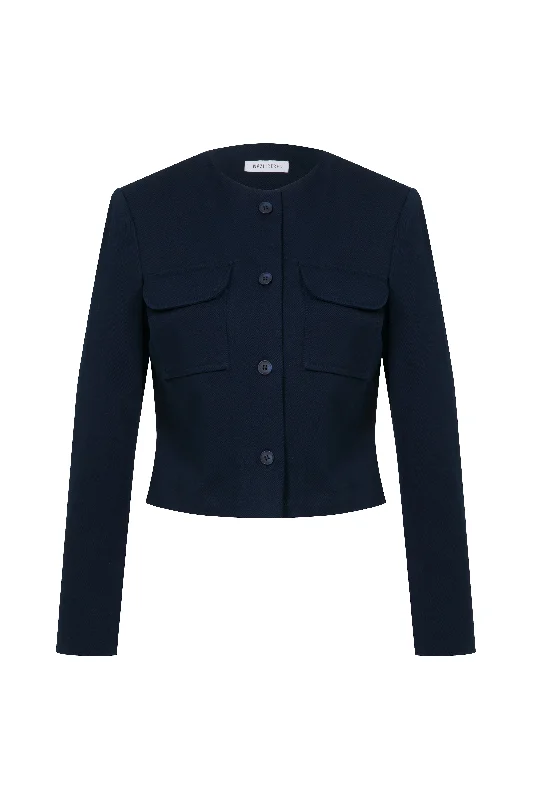 Irma Cotton Jacket in Deep Cobalt