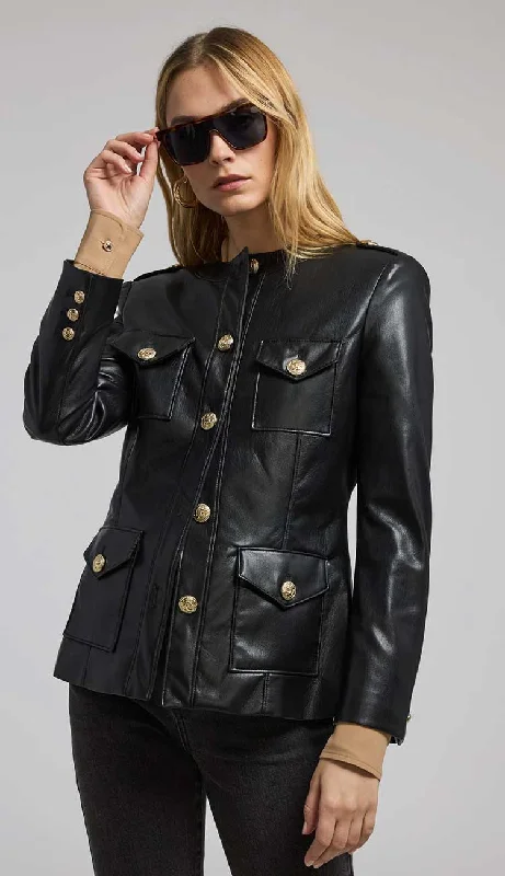 Larsine Vegan Leather Blazer