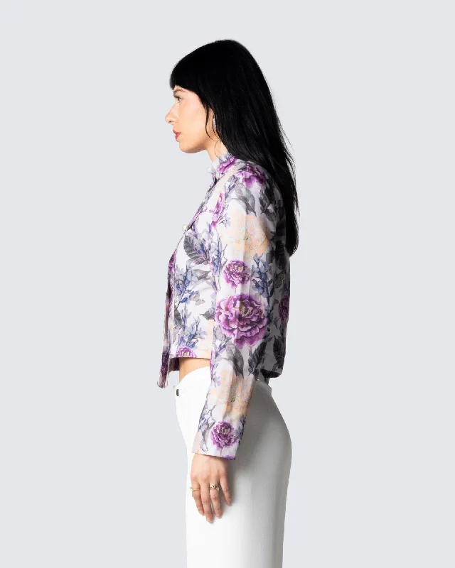 Leonardo Floral Print Twill Jacket