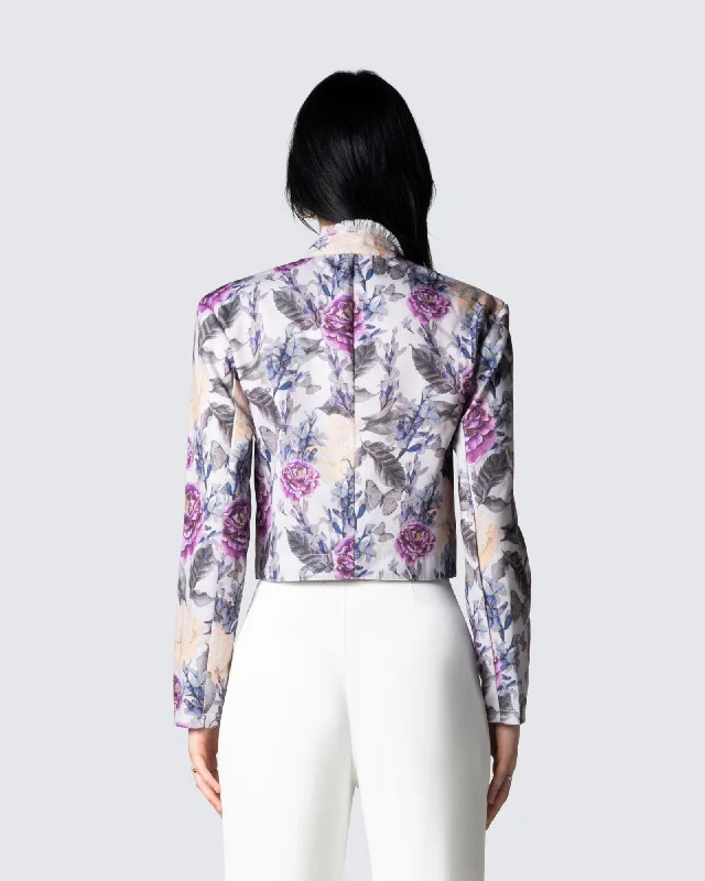 Leonardo Floral Print Twill Jacket