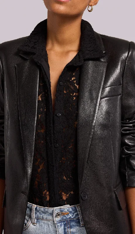 Milan Vegan Leather Blazer